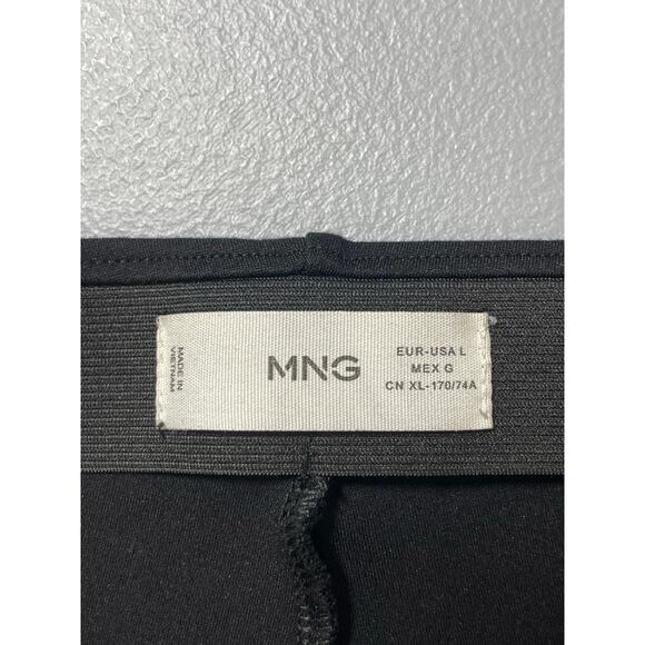 MNG Mango Women's Black High Waisted Split Zip Flare Trousers Dress Pants Size L - Picture 5 of 5